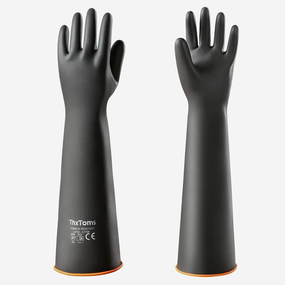Heavy Duty Latex Gloves,Long Rubber Gloves, Chemical Resistant